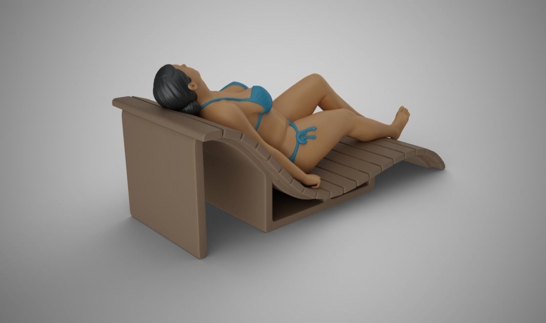 Woman on the Sunbed 3D print model_7