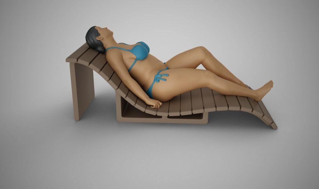 Woman on the Sunbed 3D print model_8