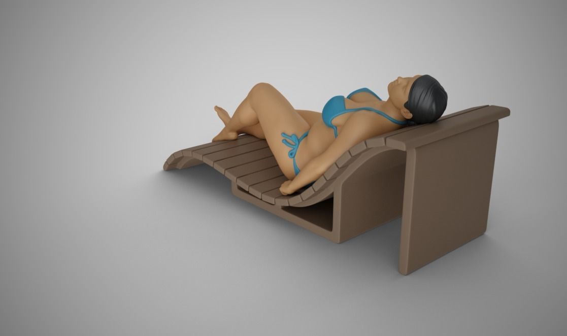 Woman on the Sunbed 3D print model_5