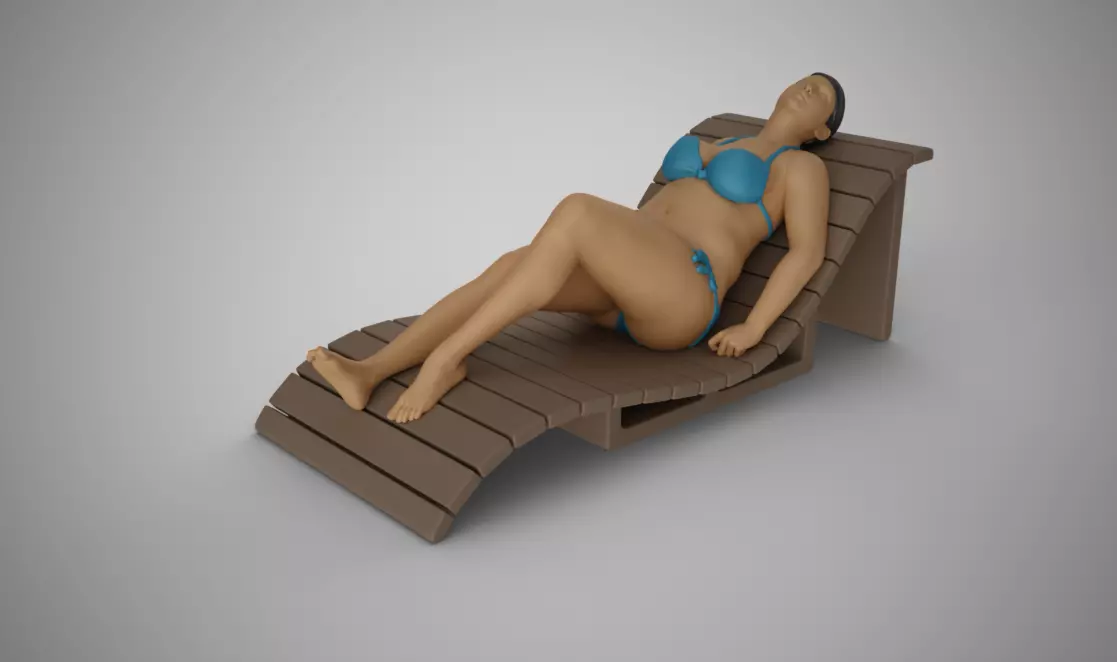 Woman on the Sunbed 3D print model_0