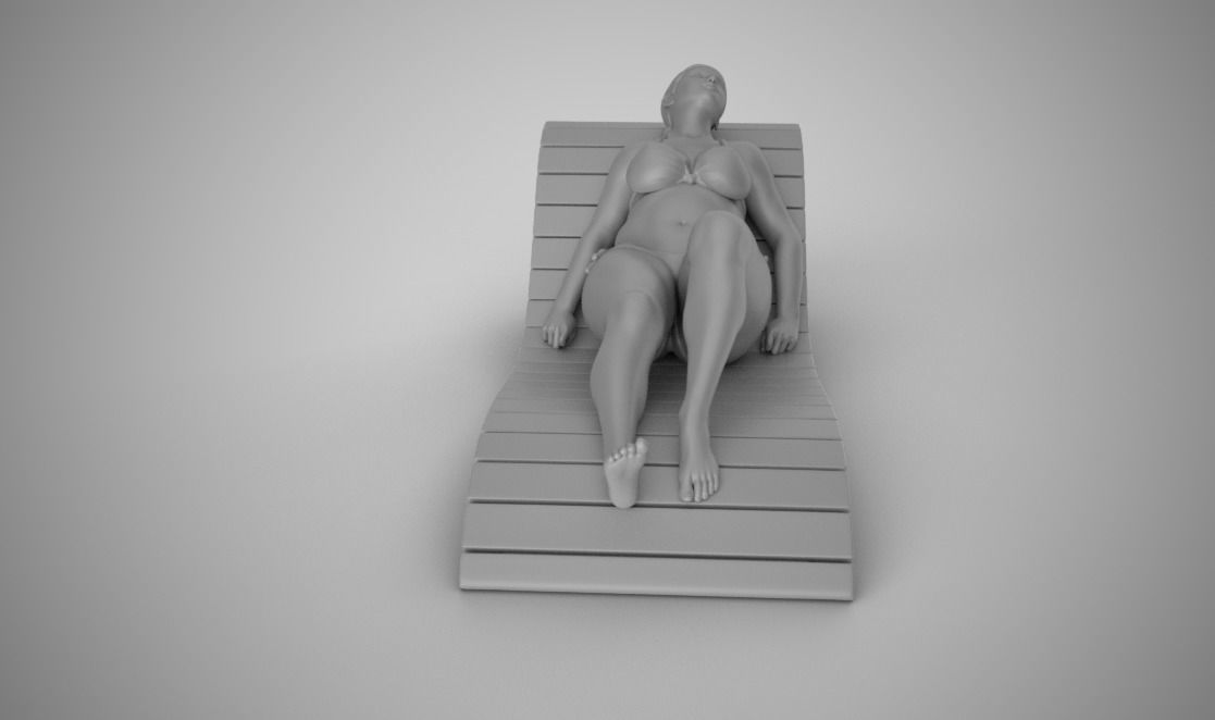 Woman on the Sunbed 3D print model_1