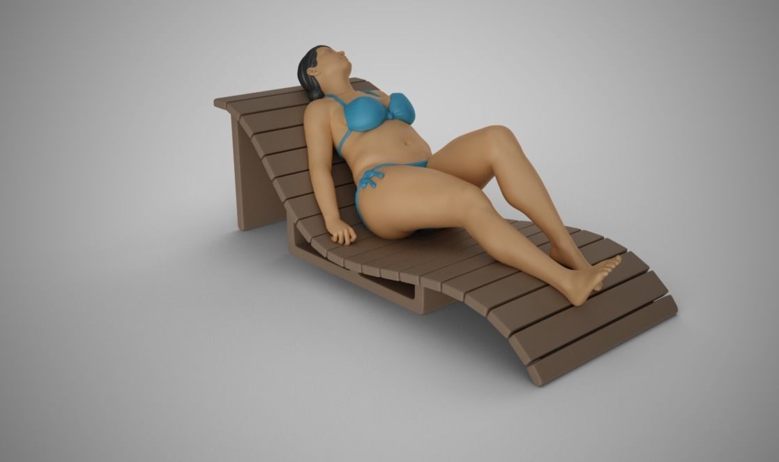 Woman on the Sunbed 3D print model_9
