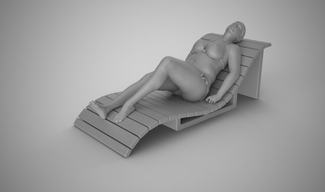 Woman on the Sunbed 3D print model_2