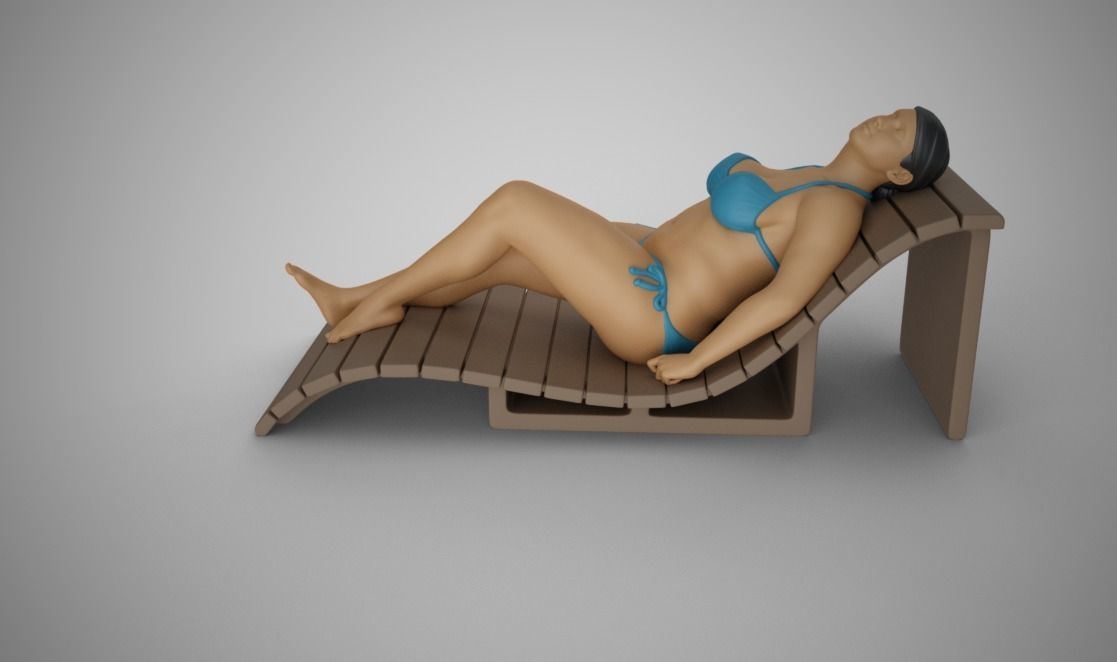 Woman on the Sunbed 3D print model_4