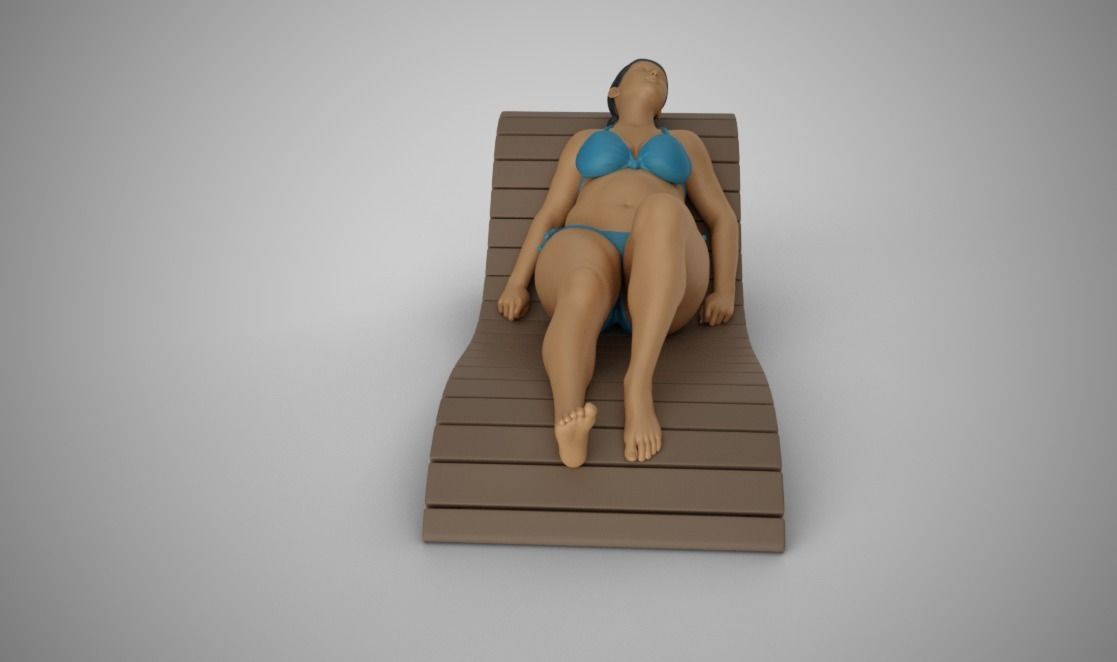 Woman on the Sunbed 3D print model_10