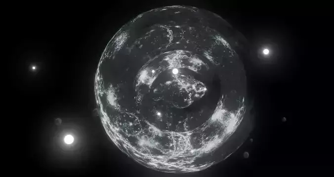 Celestial sky - magic spheres harmony Low-poly 3D model