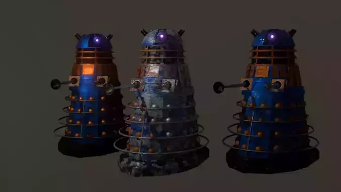 STEAMPUNK SCIENCE DALEK PACK - Rogue Film Productions Low-poly 3D model