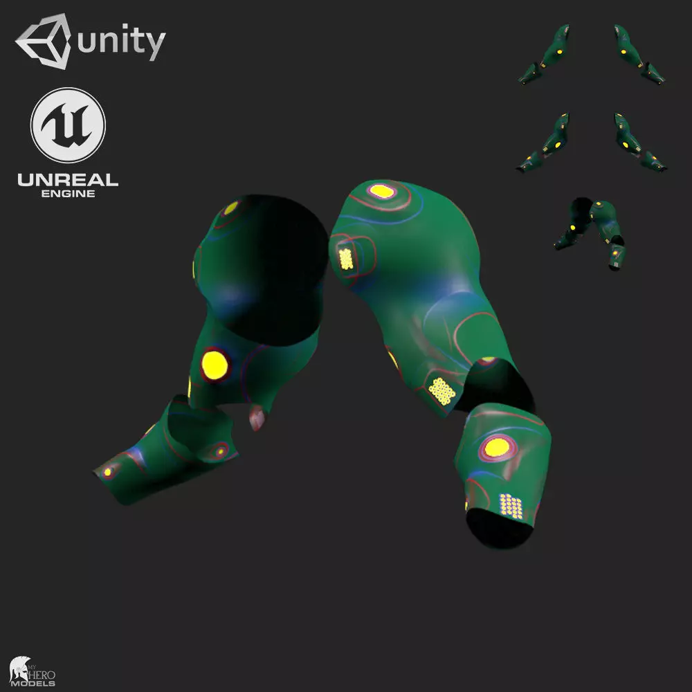 Scifi Arm Number05 - 3D Asset Game Model PBR - 3D model Free low-poly 3D model
