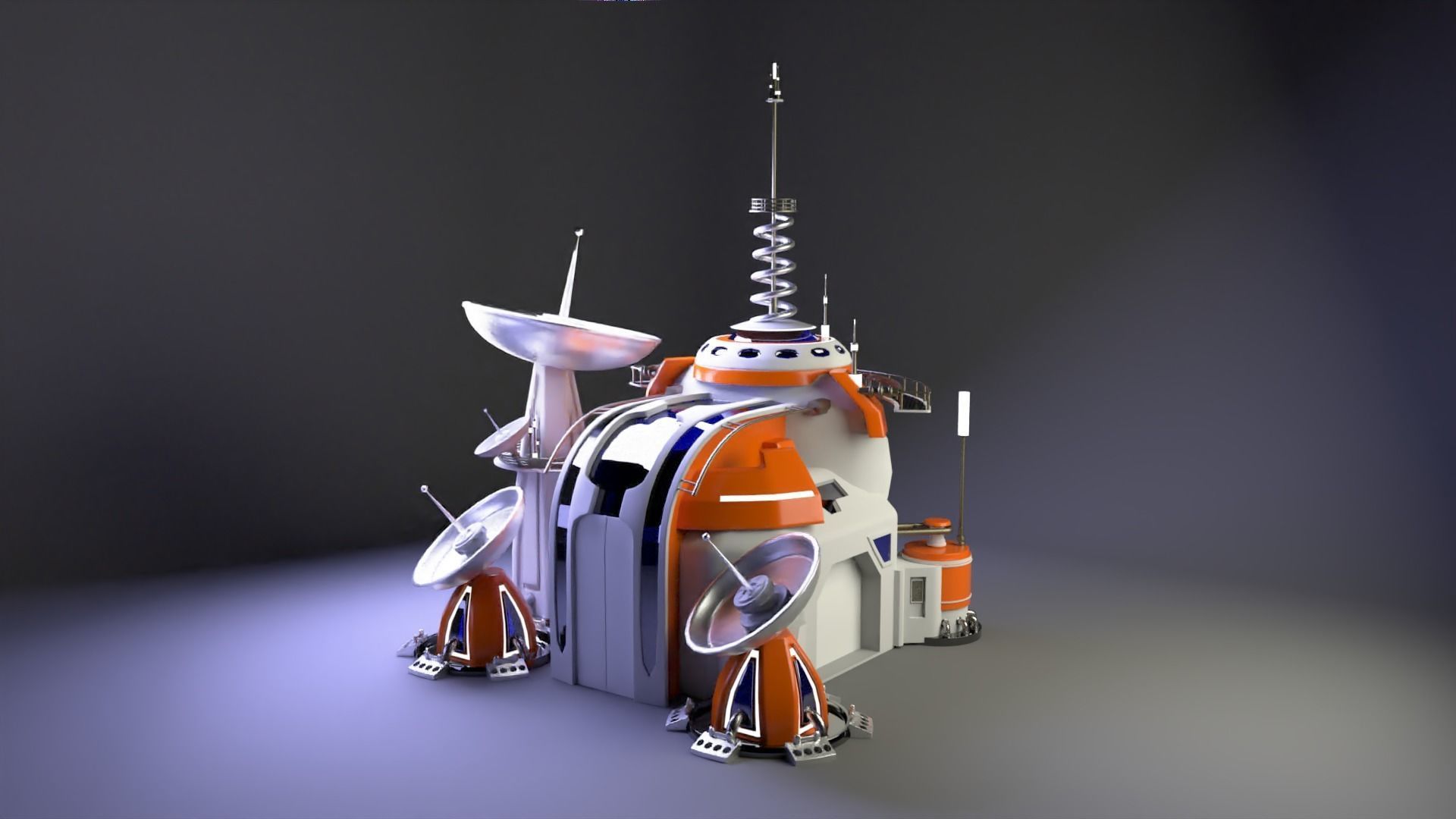 Futuristic headquarters 3D model_1