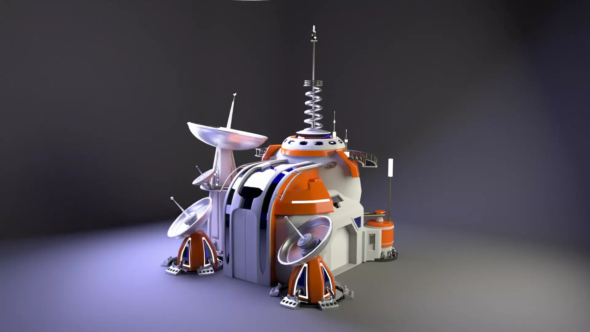 Futuristic headquarters 3D model_0