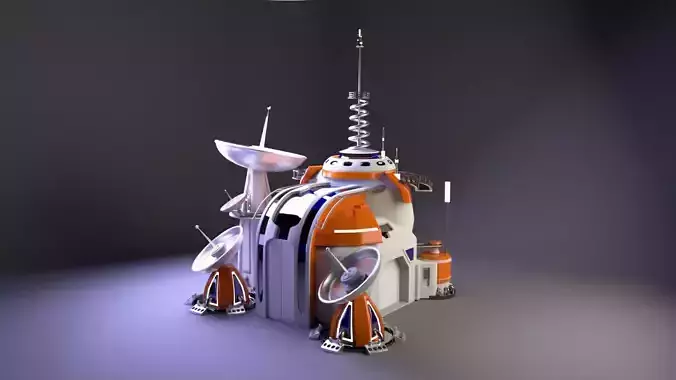 Futuristic headquarters 3D model