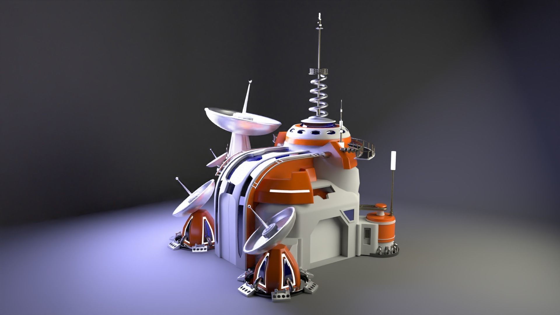 Futuristic headquarters 3D model_6