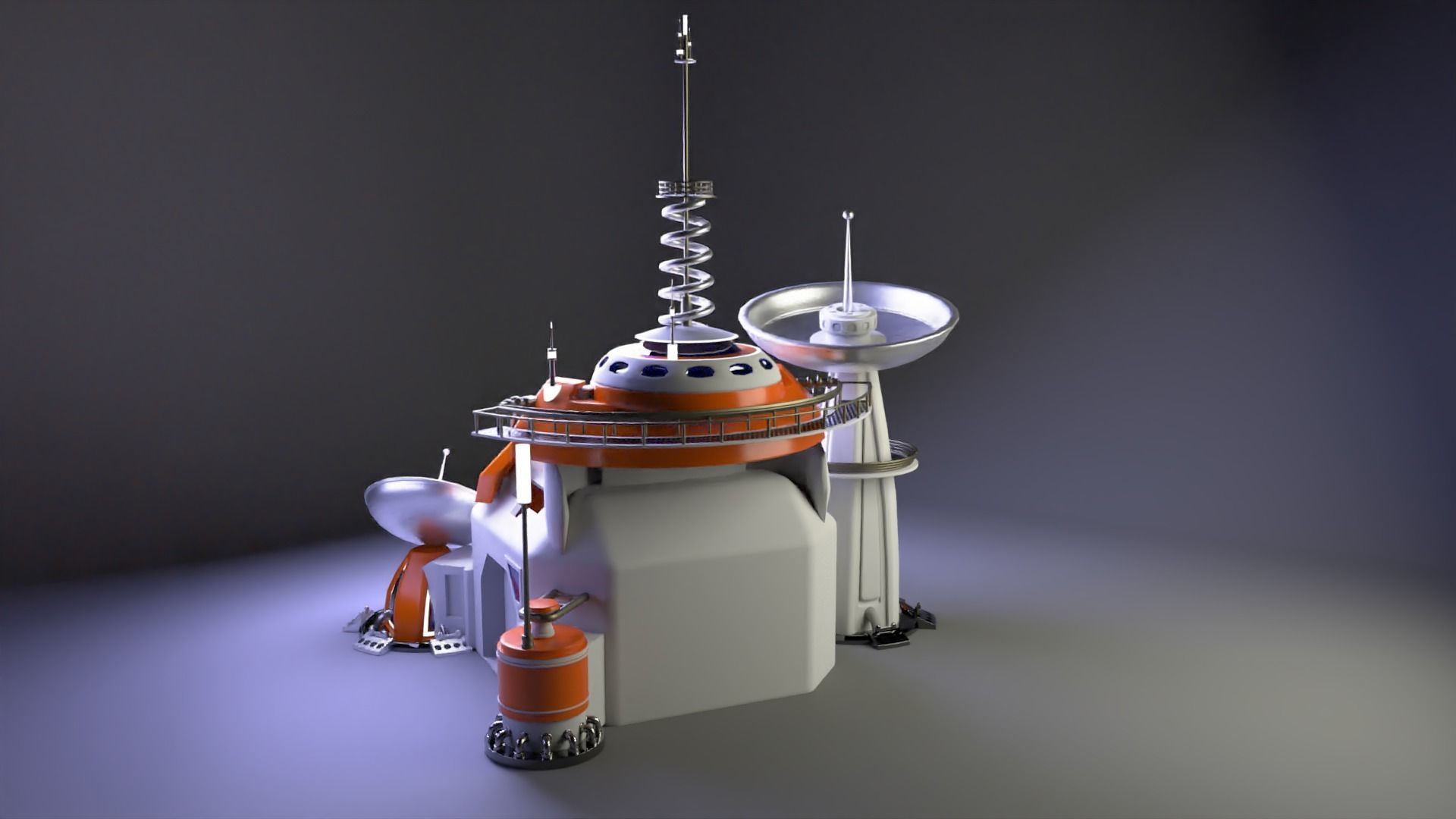 Futuristic headquarters 3D model_8