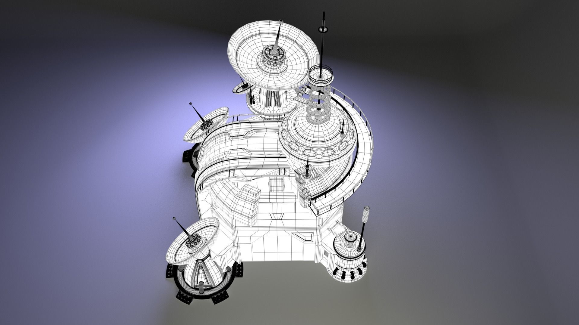 Futuristic headquarters 3D model_12