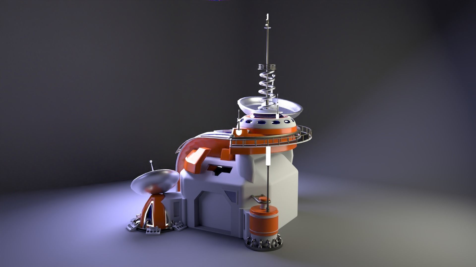 Futuristic headquarters 3D model_2