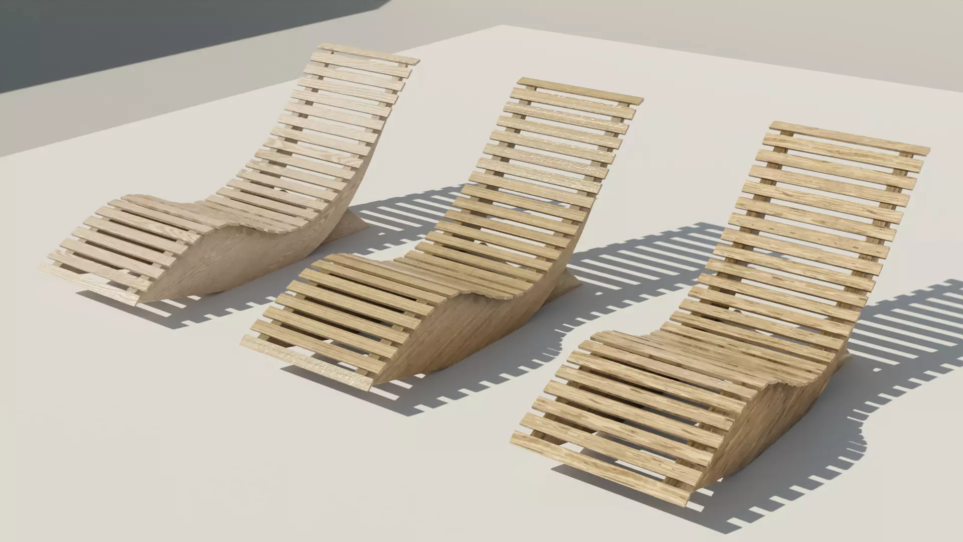 Modern long chair Free low-poly 3D model