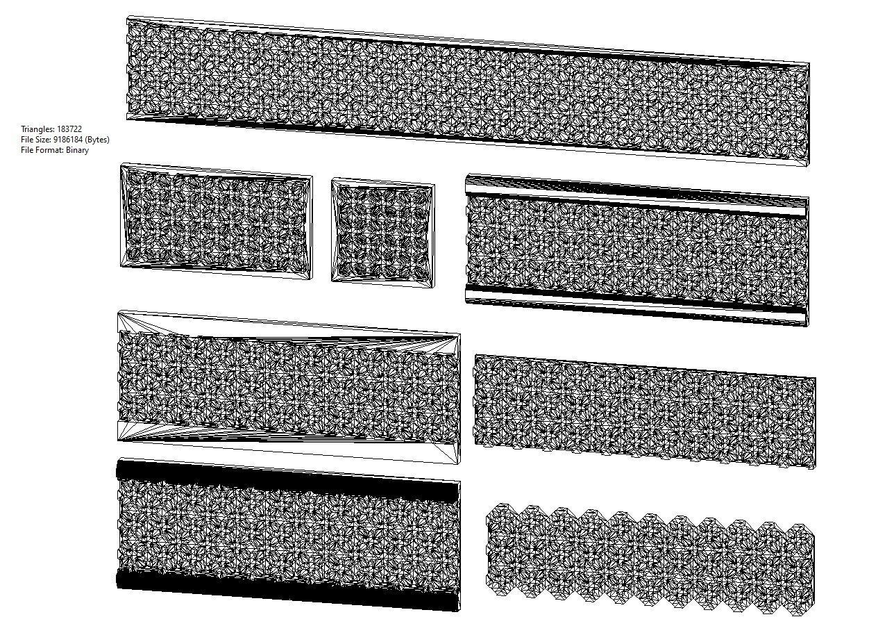 8 Moucharabieh plaster and wood friezes moldings 3D print model_20