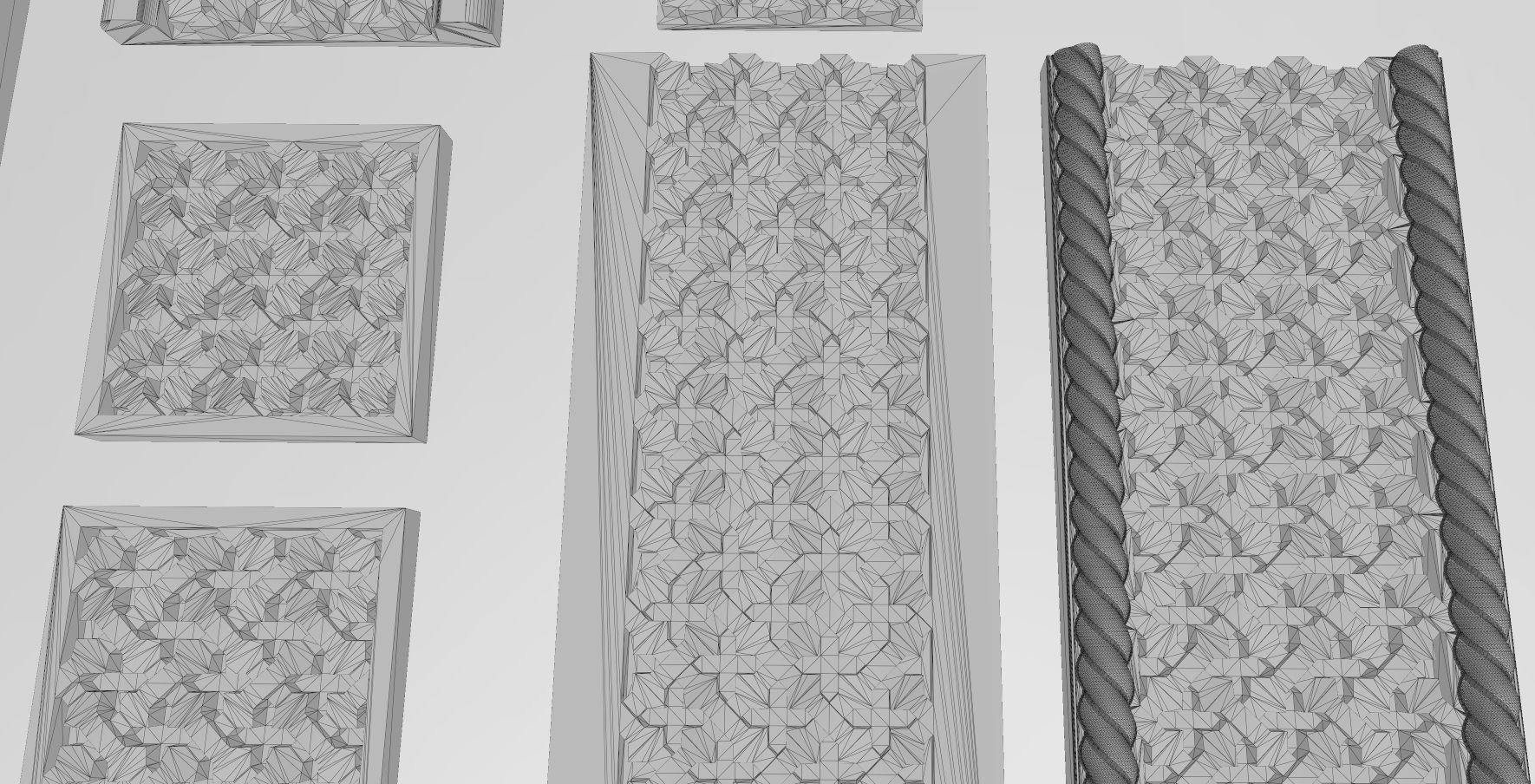 8 Moucharabieh plaster and wood friezes moldings 3D print model_19