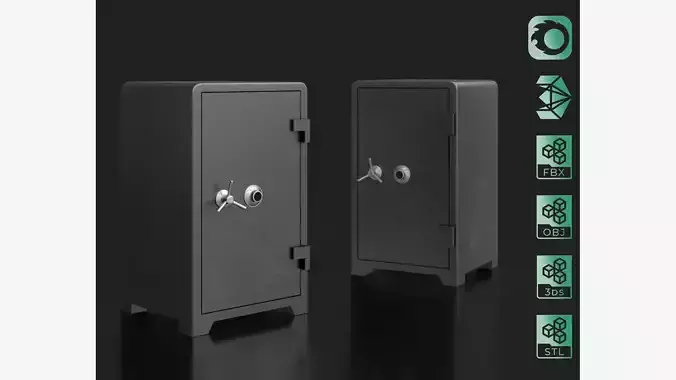 Safe locker lowpoly 3D model 3D model