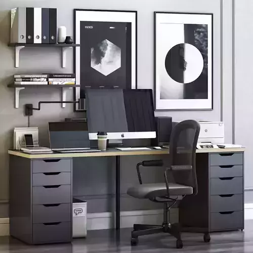 ALEX workplace with FLINTAN chair 3D model