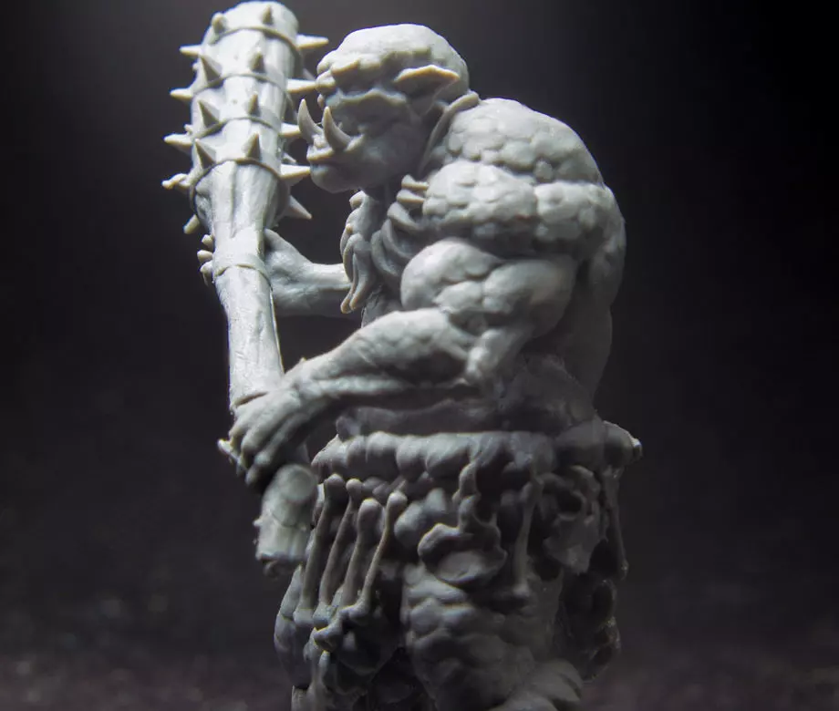 Ogr ogr miniature figure holding weapon 3D print model_0