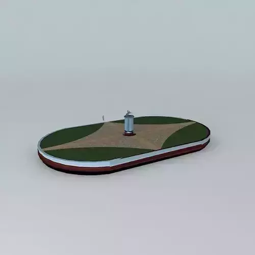 Architecture lighthouse in middle of grassy area 3D model