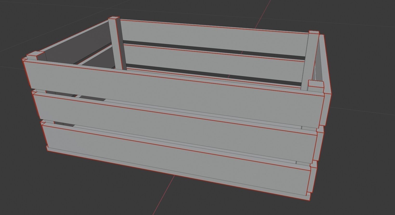 WOODEN BOX Low-poly 3D model_9