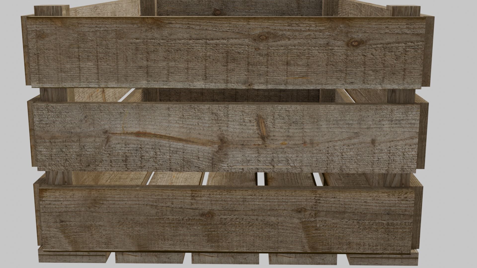 WOODEN BOX Low-poly 3D model_7