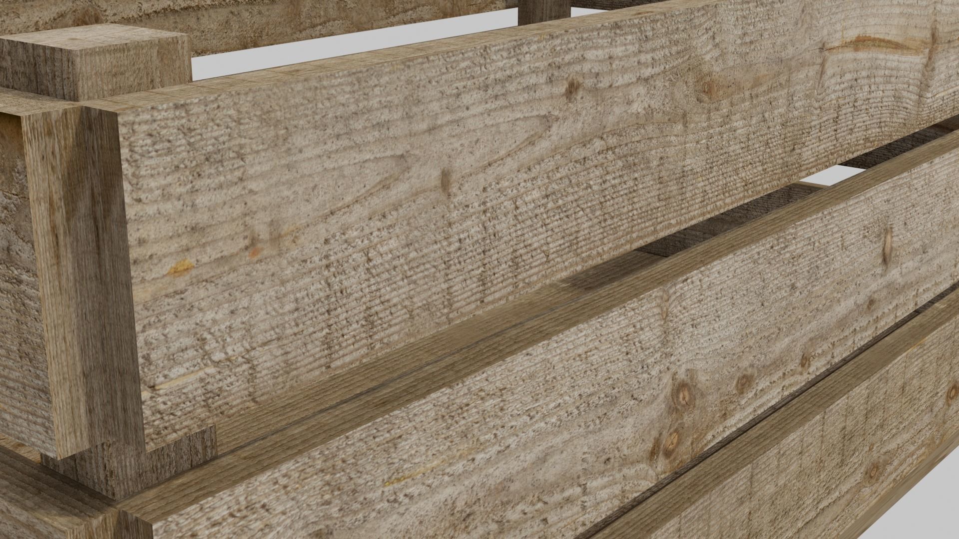 WOODEN BOX Low-poly 3D model_5