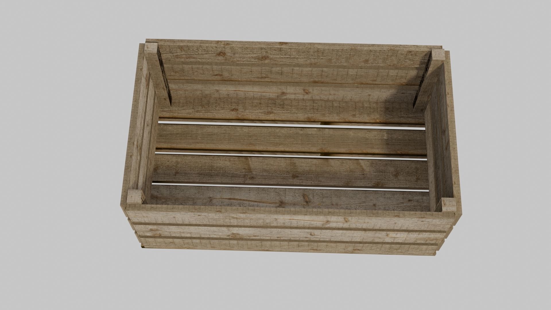 WOODEN BOX Low-poly 3D model_2