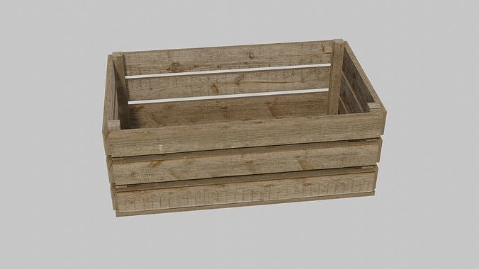 WOODEN BOX Low-poly 3D model