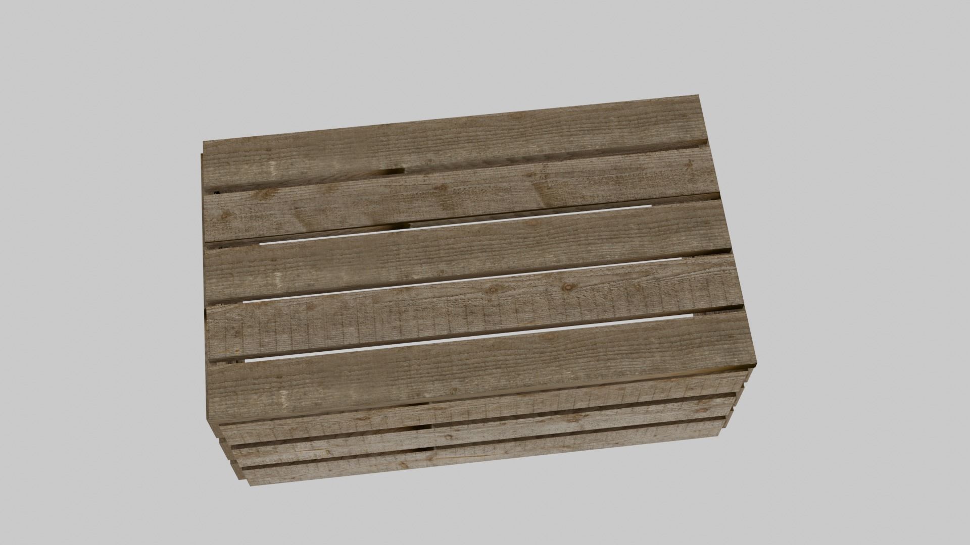 WOODEN BOX Low-poly 3D model_6