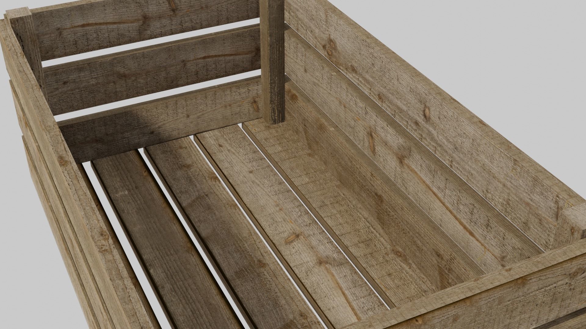 WOODEN BOX Low-poly 3D model_4