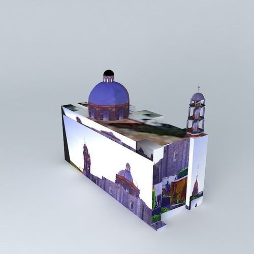 Temple church in mexico 3D model