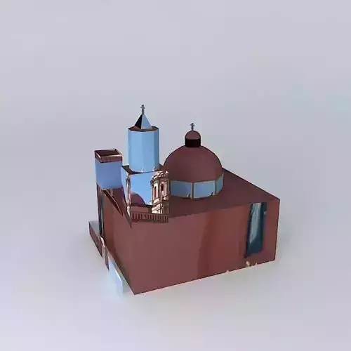 Sanctuary model building with dome on top 3D model