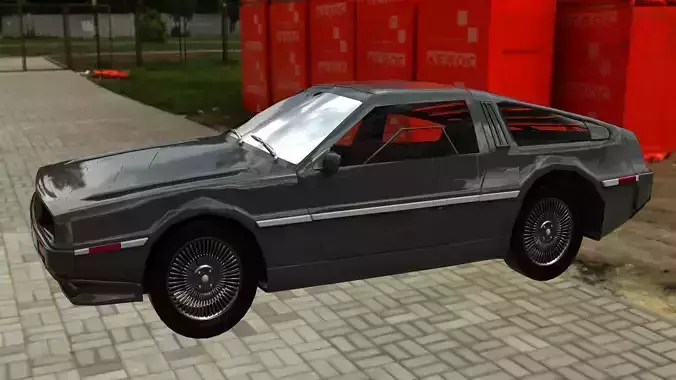 Delorean DMC-12 Low-poly 3D model Delorean DMC-12 Low-poly 3D model