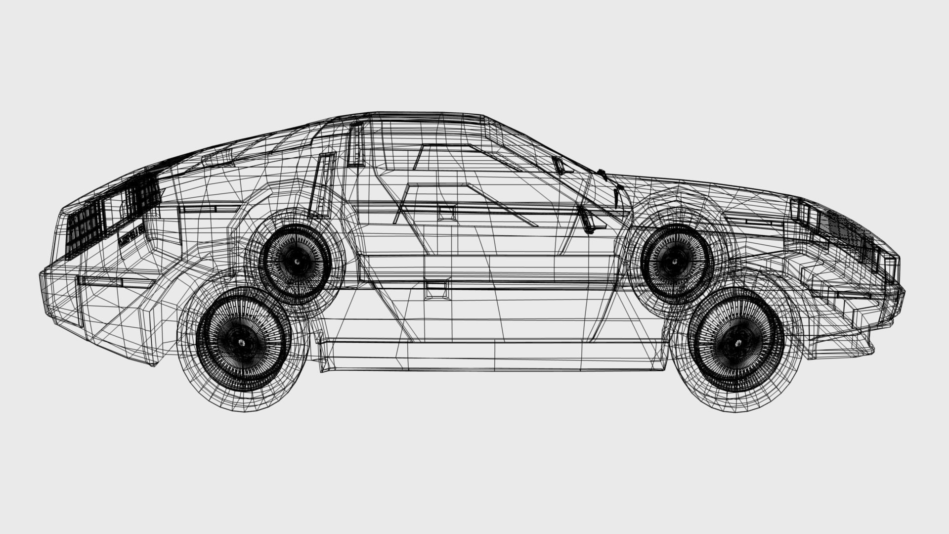 Delorean DMC-12 Low-poly 3D model_5