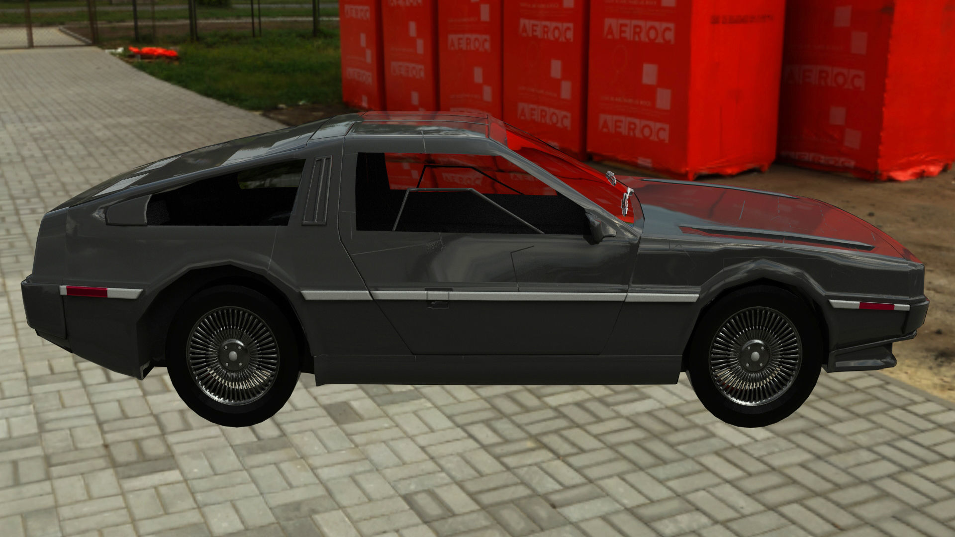 Delorean DMC-12 Low-poly 3D model_1