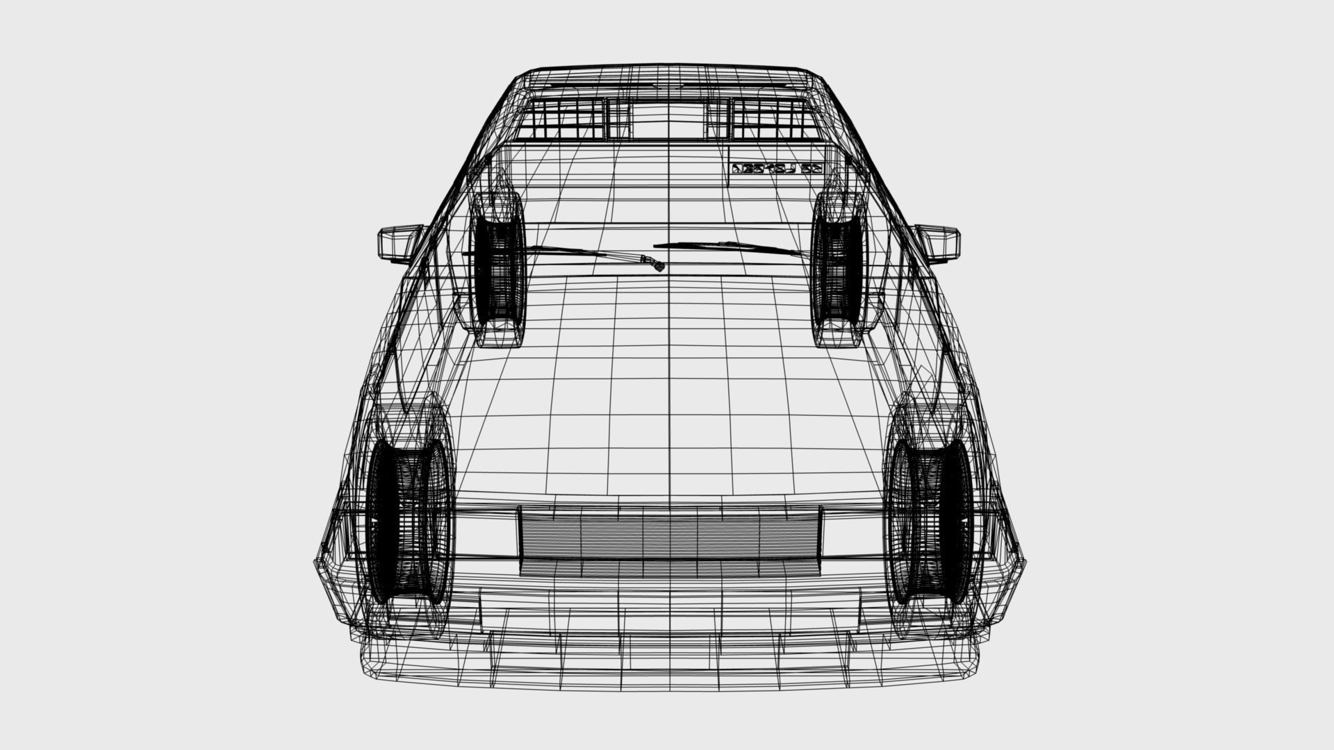 Delorean DMC-12 Low-poly 3D model_4