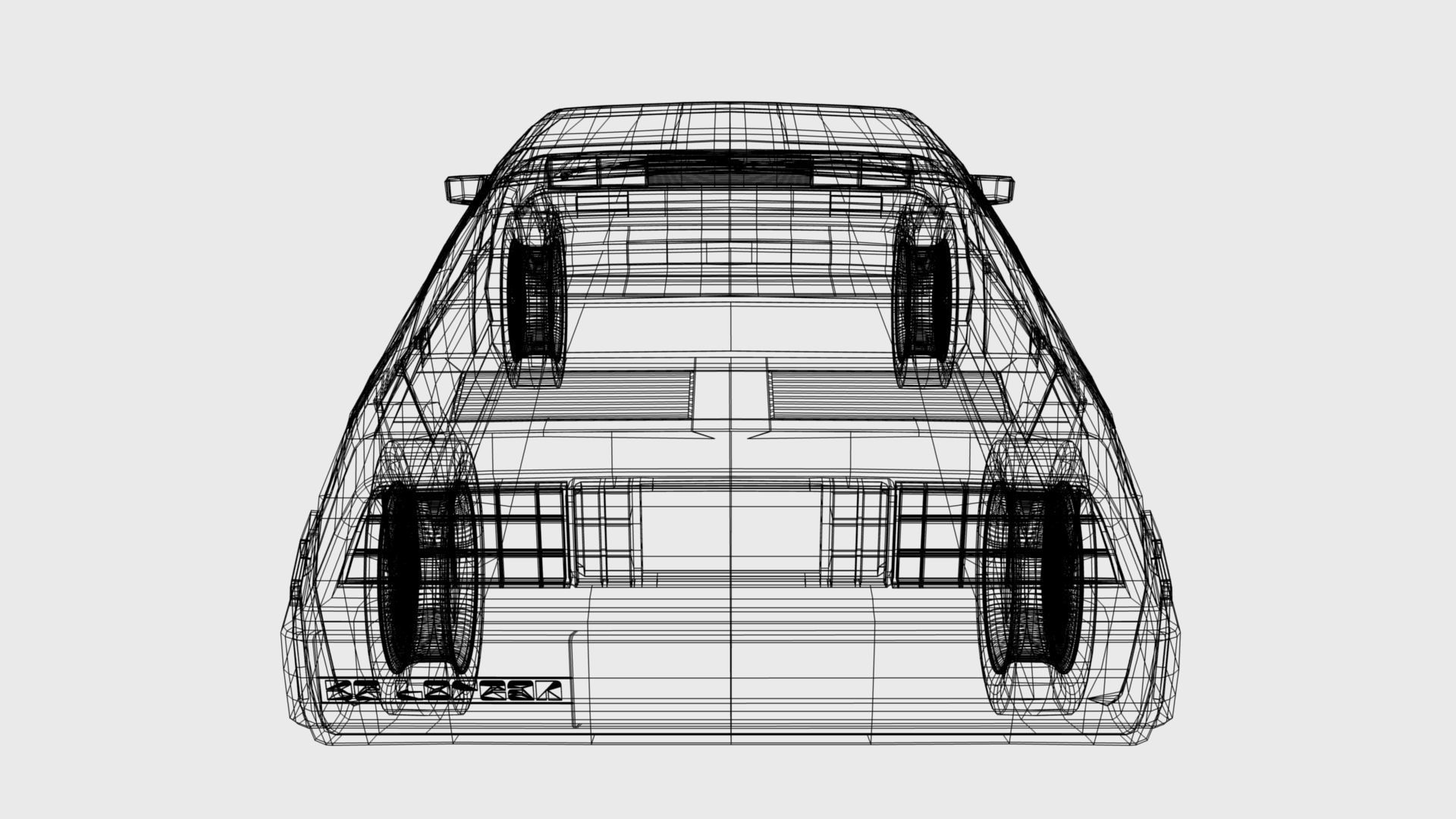 Delorean DMC-12 Low-poly 3D model_6