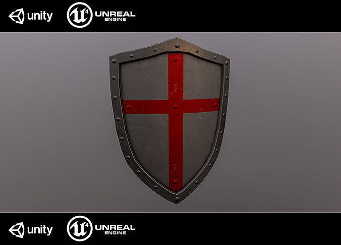 Medieval shield Low-poly 3D model