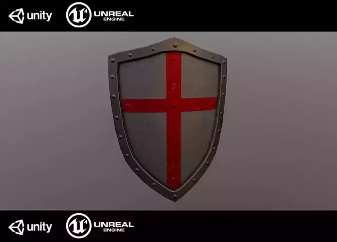 Medieval shield Low-poly 3D model