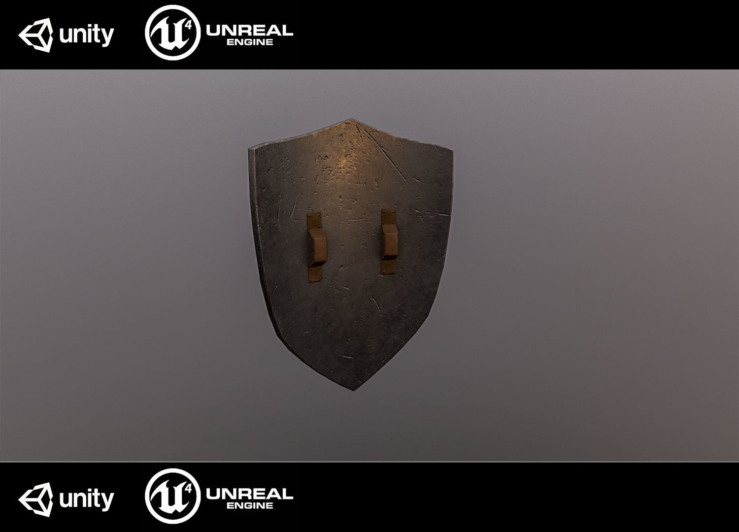 Medieval shield Low-poly 3D model_2