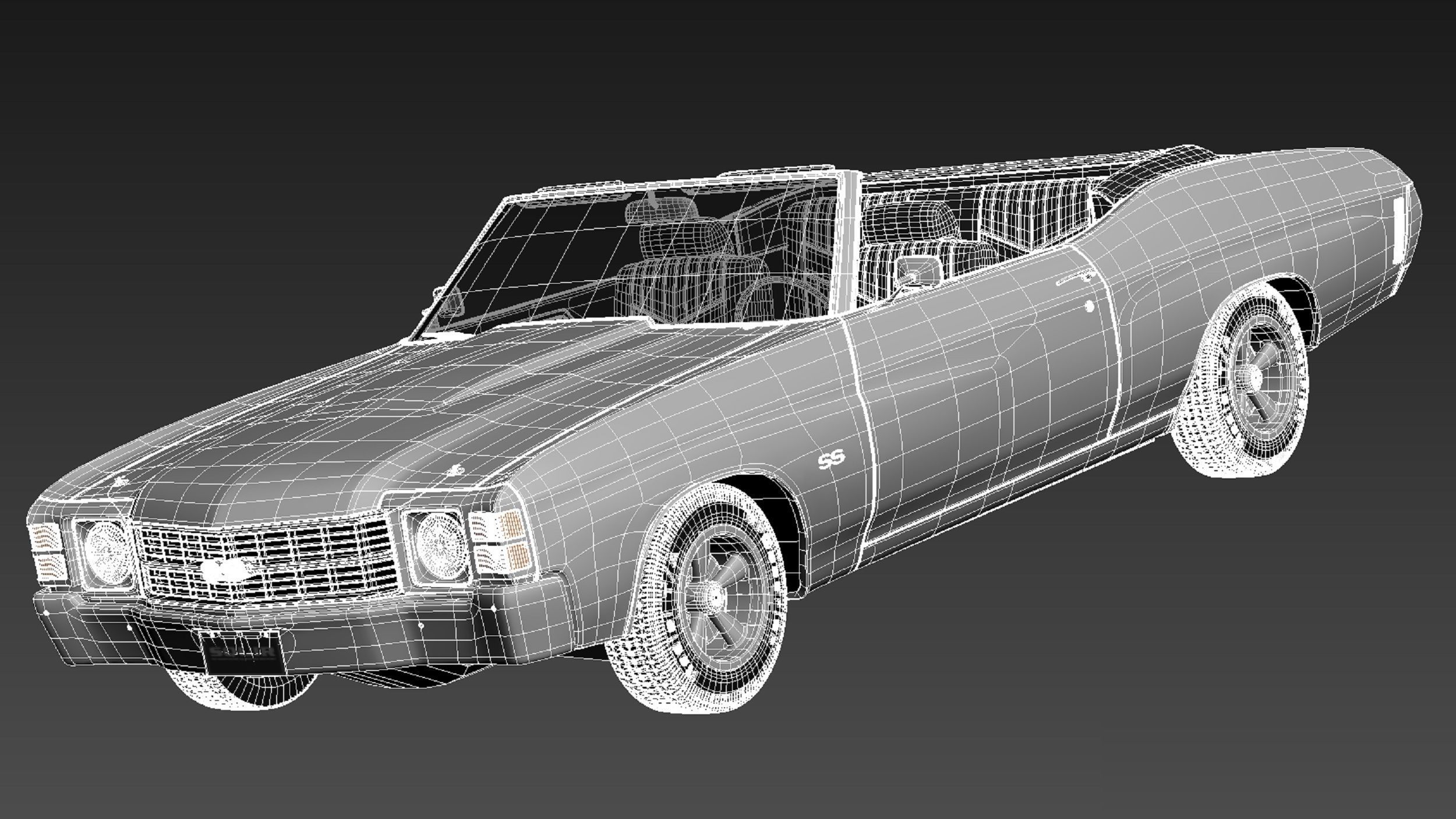 Chevrolet Chevelle SS Convertible 1971 3D model_18