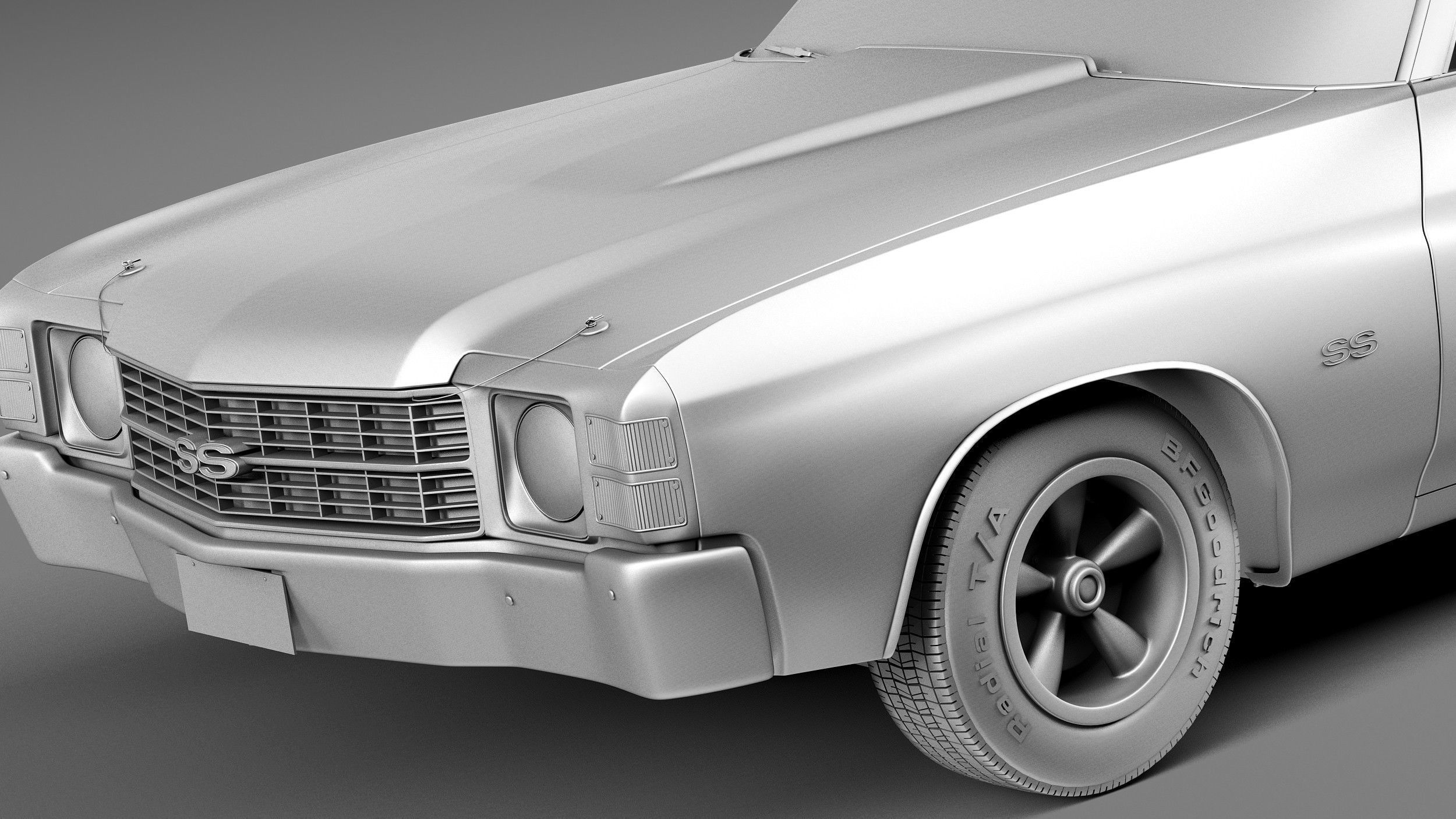 Chevrolet Chevelle SS Convertible 1971 3D model_10