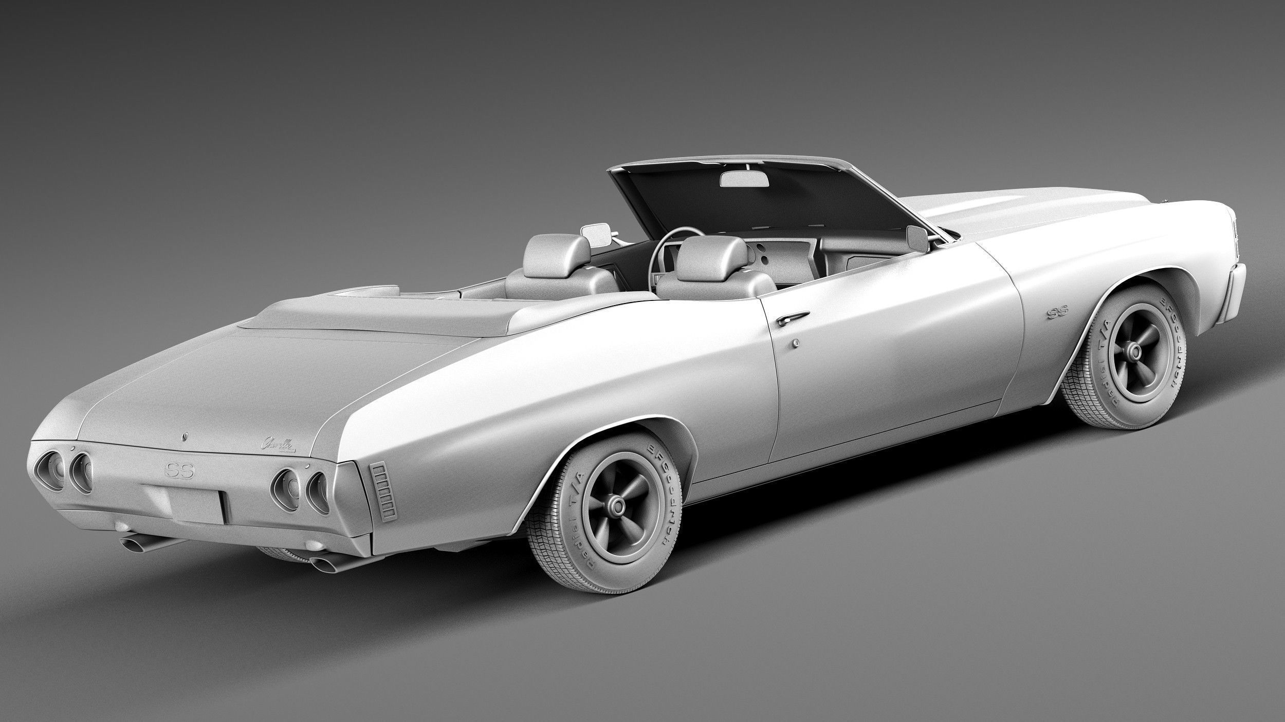 Chevrolet Chevelle SS Convertible 1971 3D model_12