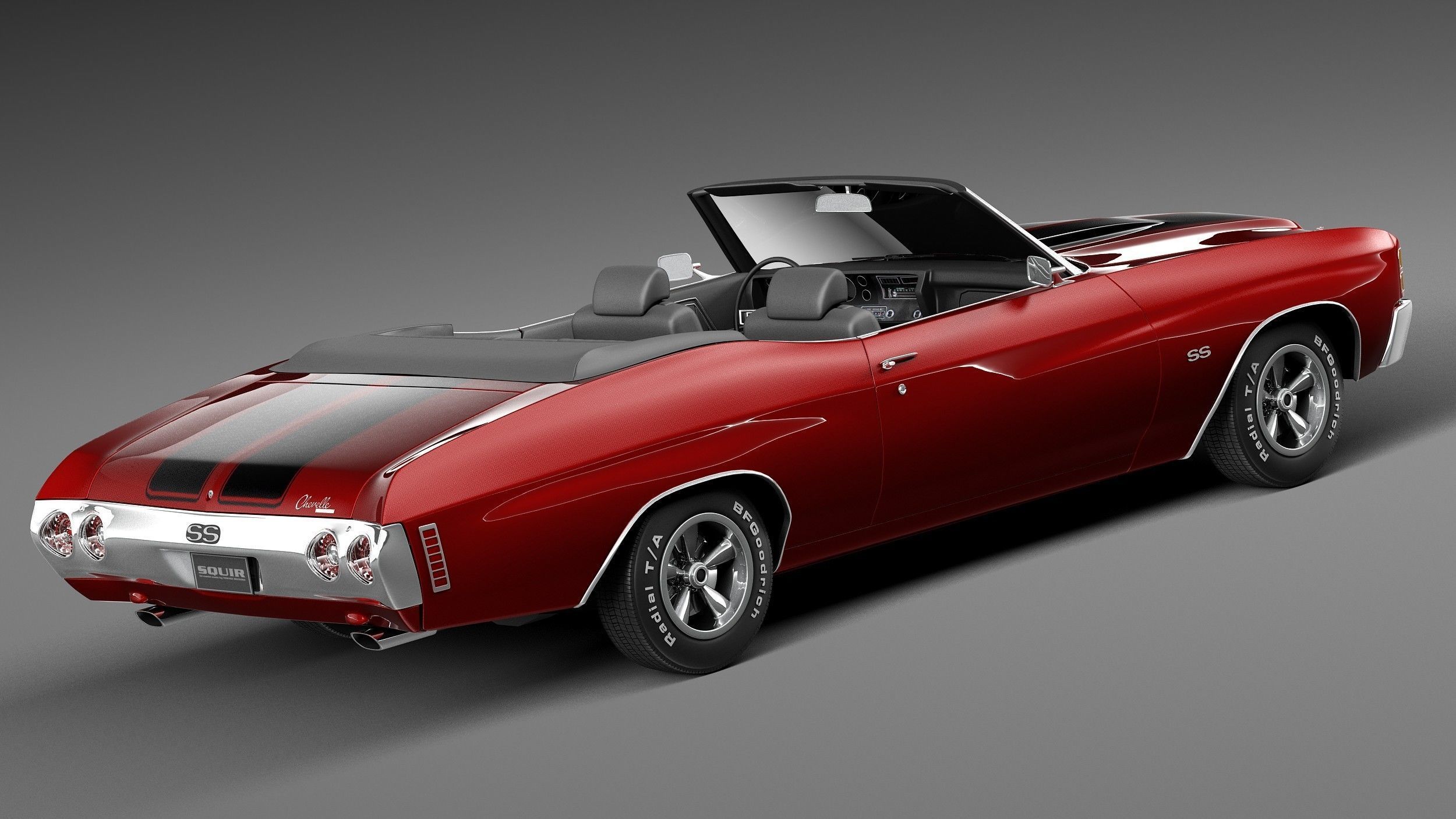 Chevrolet Chevelle SS Convertible 1971 3D model_4