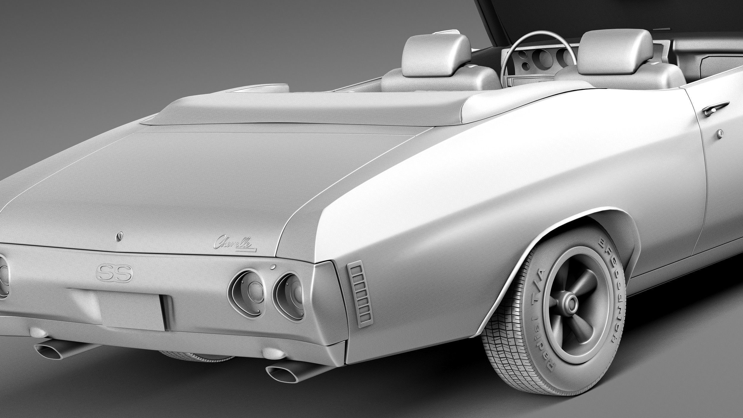 Chevrolet Chevelle SS Convertible 1971 3D model_11