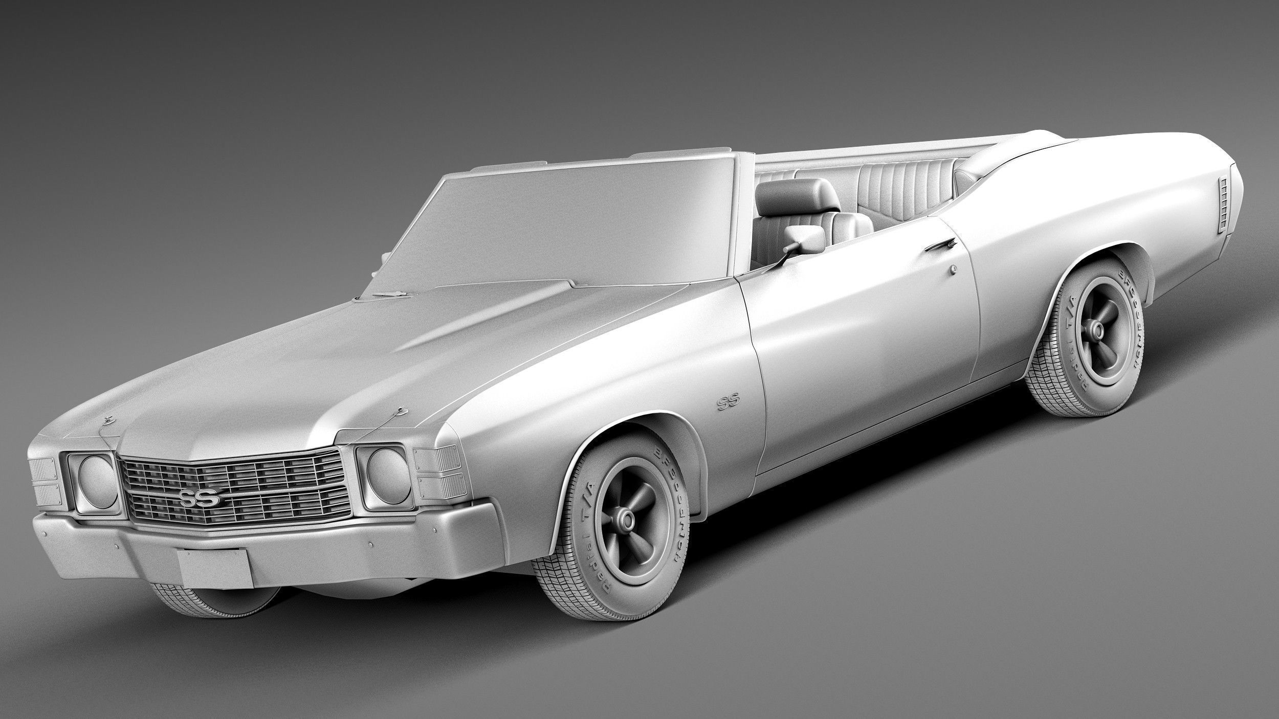 Chevrolet Chevelle SS Convertible 1971 3D model_8