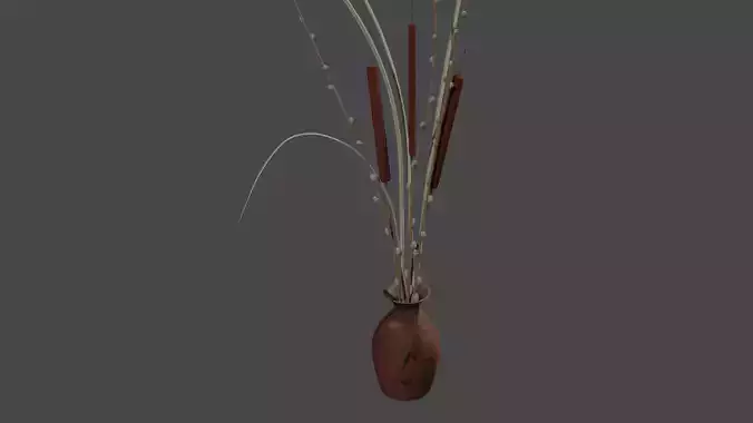 Vase with dried arrangement PBR 4K Photogrammetry